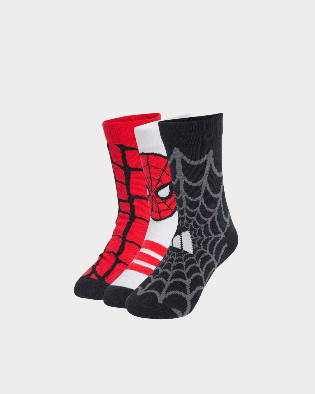 Kids adidas Marvel Kids Spider-man Socks - White / Black / Pure Ruby JM1827