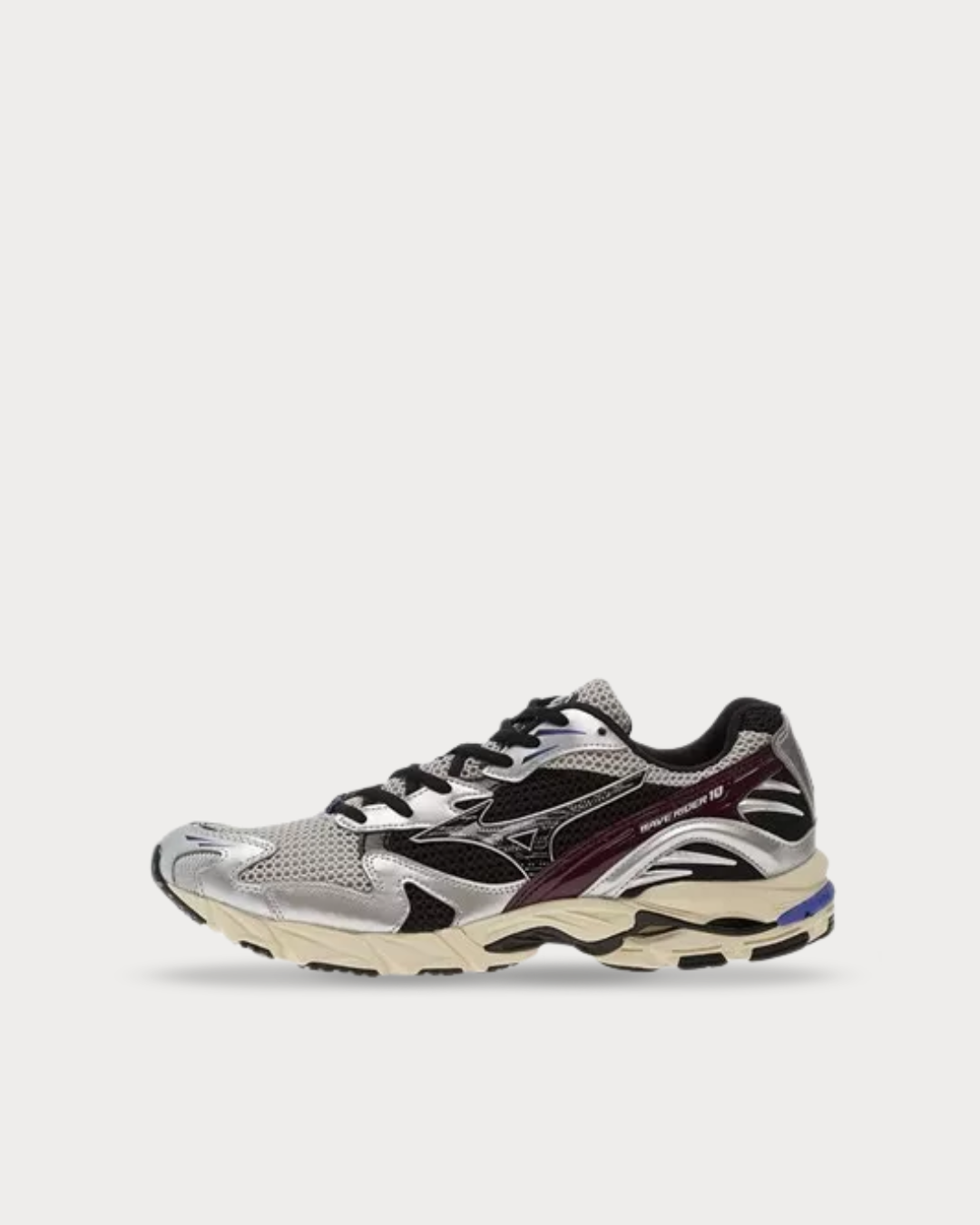 Mizuno Wave Rider 10 -  Harbor Mist (Grey) / Black / Fig (Deep Purple)