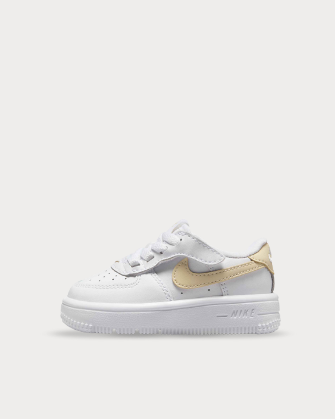 Kids Nike Force 1 Low Easyon - White/Light Khaki