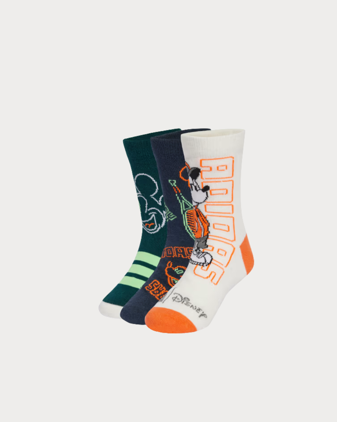Kids adidas Disney Mickey Mouse Socks - Off White / Aurora Ink / Aurora Ivy JM1808
