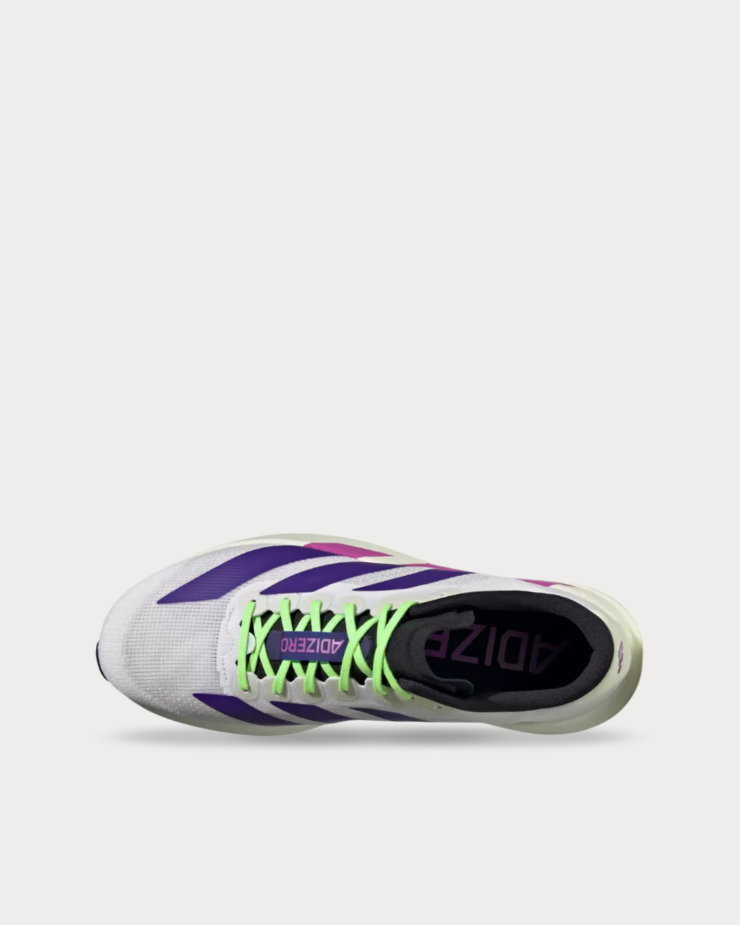 Adizero EVO SL - Cloud White / Collegiate Purple / Lime Burst