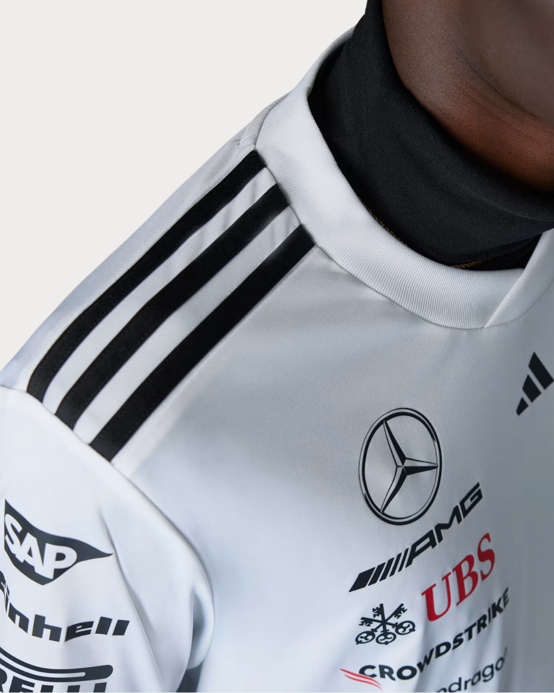 adidas Mercedes - AMG PETRONAS FORMULA ONE TEAM DRIVER JERSEY  -White / Black