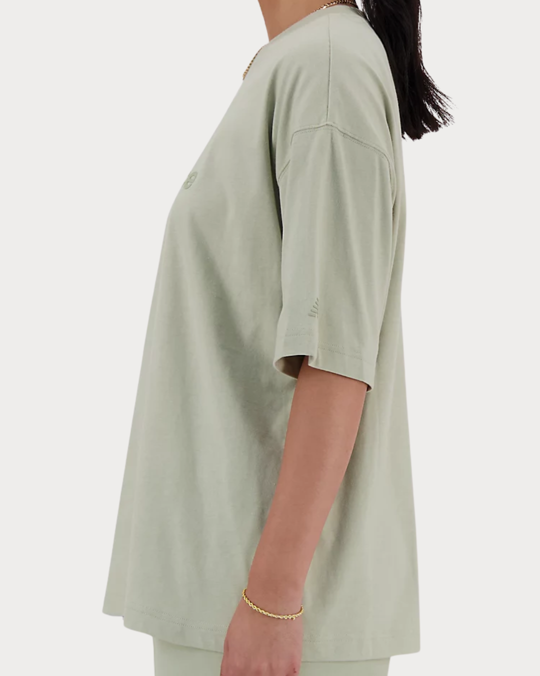 WMNS New Balance Hyper Density Jersey Oversized T-Shirt - OLIVINE