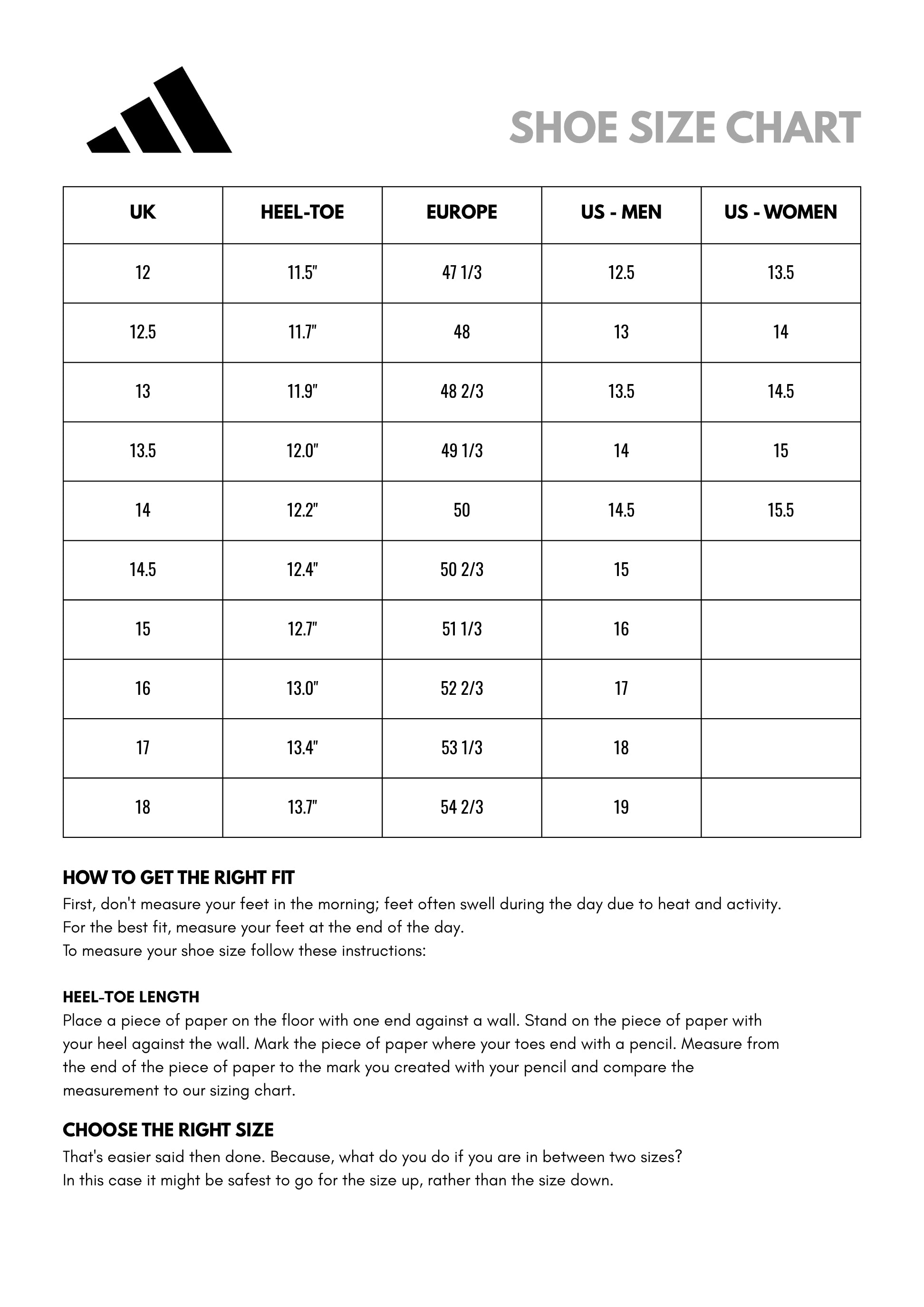 Adidas Shoe Size Chart Adidas Us To Cm Precio Best Adidas Us In Eu